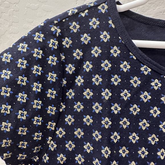 Crewcuts Navy Blue Sparkly Silver Floral Dress - Picture 4 of 7